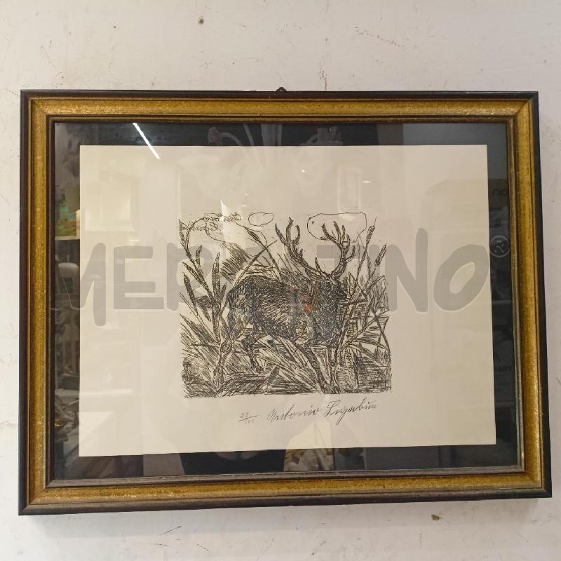QUADRO LITOGRAFIA CERVO 28\100 | Mercatino dell'Usato Roma re di roma 1